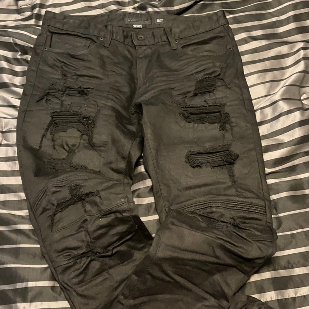 Black destroyed Decibel jeans